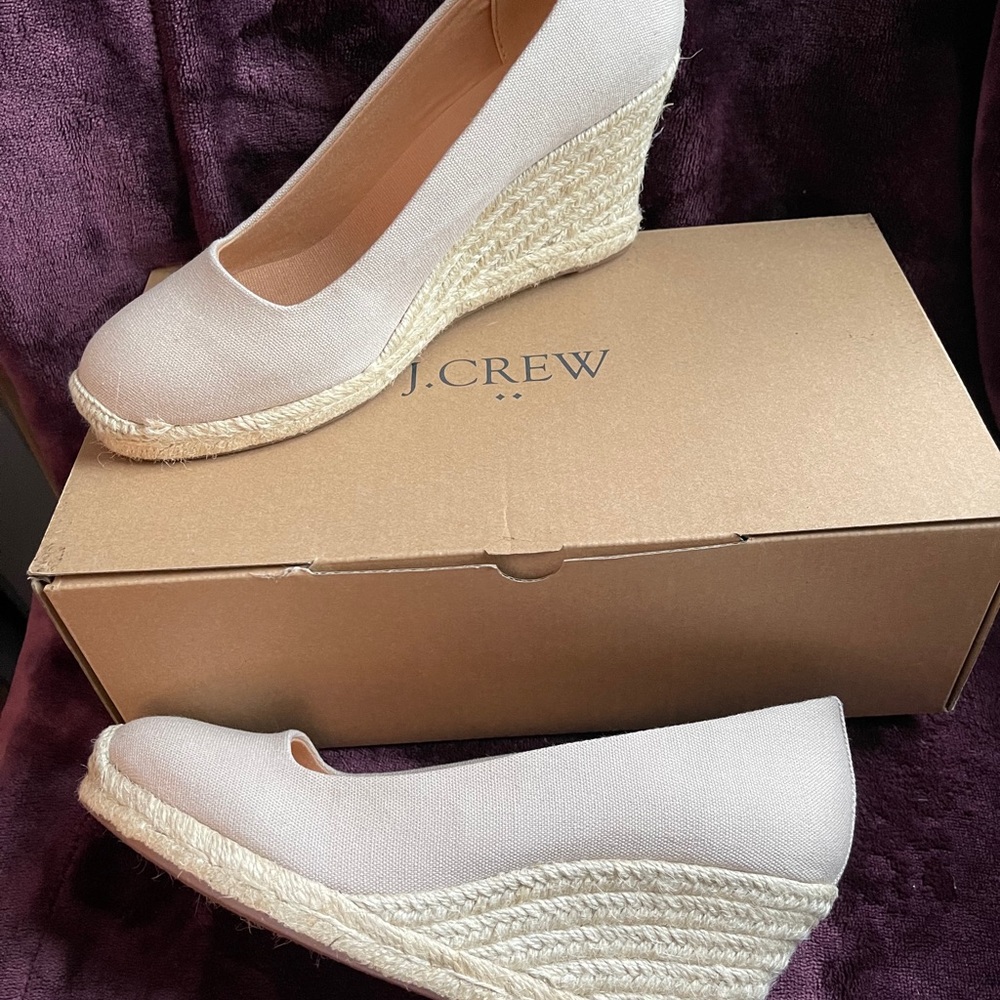 JCrew Factory Canvas Espadrille Wedges